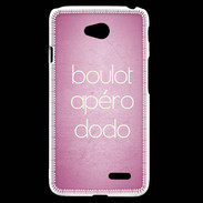 Coque LG L70 Boulot Apéro Dodo Rose ZG