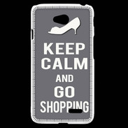 Coque LG L70 Keep Calm Go Shopping Gris