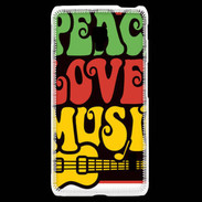 Coque LG F6 Peace Love Music