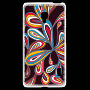 Coque LG F6 Flower power sur fond noir