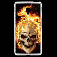 Coque LG F6 Tête de mort en flamme 5
