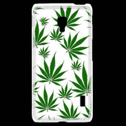 Coque LG F6 Feuille de cannabis sur fond blanc