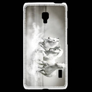 Coque LG F6 Chevaux blancs