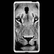 Coque LG F6 Lion en noir et blanc