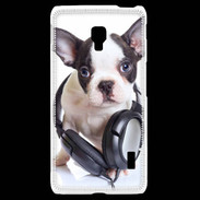 Coque LG F6 Bulldog français avec casque de musique