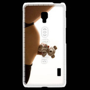 Coque LG F6 Femme enceinte avec peluche