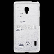 Coque LG F6 Traces de pas d'animal dans la neige