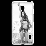 Coque LG F6 Hippie noir et blanc