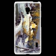 Coque LG F6 Peinture village rural