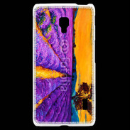 Coque LG F6 Peinture de champs de lavande 