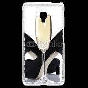 Coque LG F6 coupe de champagne talons aiguilles 