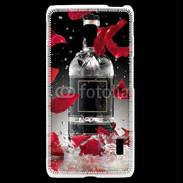 Coque LG F6 Bouteille alcool pétales de rose glamour