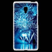 Coque LG F6 Feu d'artifice en noir et bleu