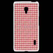 Coque LG F6 Effet vichy rouge et blanc