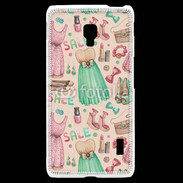 Coque LG F6 Fond fashion rose et vert 2