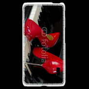 Coque LG F6 Escarpins rouges sur piano