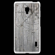 Coque LG F6 Rose des vents sur fond en bois