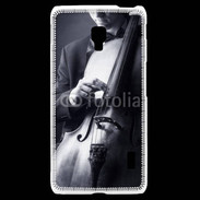 Coque LG F6 Violoncelliste en noir et blanc 5