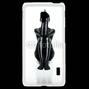 Coque LG F6 Femme nue body painting noir et blanc 2