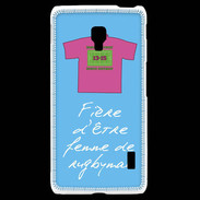 Coque LG F6 Femme de rugbyman Bonus offensif-défensif Bleu