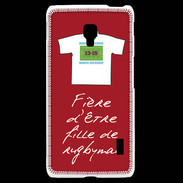 Coque LG F6 Fille de rugbyman Bonus offensif-défensif Rouge