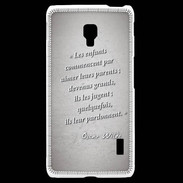 Coque LG F6 Enfants parents Gris Citation Oscar Wilde