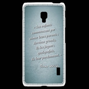 Coque LG F6 Enfants parents Turquoise Citation Oscar Wilde