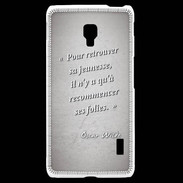 Coque LG F6 Jeuness folie Gris Citation Oscar Wilde