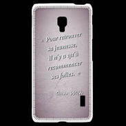 Coque LG F6 Jeuness folie Rose Citation Oscar Wilde