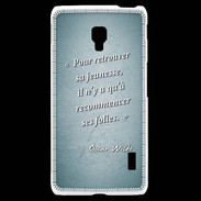 Coque LG F6 Jeuness folie Turquoise Citation Oscar Wilde