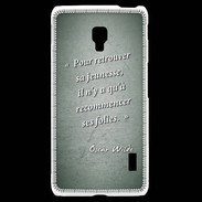 Coque LG F6 Jeuness folie Vert Citation Oscar Wilde