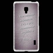 Coque LG F6 Jeuness folie Violet Citation Oscar Wilde