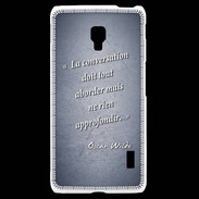 Coque LG F6 La conversation Bleu Citation Oscar Wilde