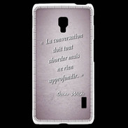 Coque LG F6 La conversation Rose Citation Oscar Wilde