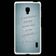 Coque LG F6 La conversation Turquoise Citation Oscar Wilde