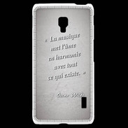 Coque LG F6 La musique Gris Citation Oscar Wilde