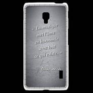Coque LG F6 La musique Noir Citation Oscar Wilde