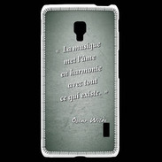 Coque LG F6 La musique Vert Citation Oscar Wilde