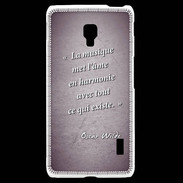 Coque LG F6 La musique Violet Citation Oscar Wilde