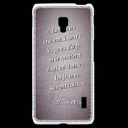 Coque LG F6 Les vieux Violet Citation Oscar Wilde
