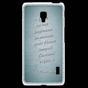 Coque LG F6 Quart d'heure Turquoise Citation Oscar Wilde