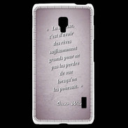 Coque LG F6 Sagesse rêves Rose Citation Oscar Wilde