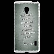 Coque LG F6 Sincérité fatale Vert Citation Oscar Wilde