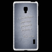 Coque LG F6 Ami poignardée Bleu Citation Oscar Wilde