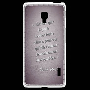 Coque LG F6 Croire Violet Citation Oscar Wilde