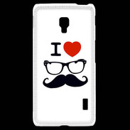 Coque LG F6 I love Lunette Moustache