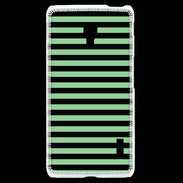 Coque LG F6 rayures vert d'eau et noires