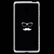 Coque LG F6 moustache noir & blanc