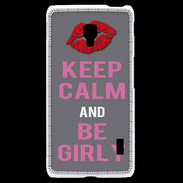 Coque LG F6 Keep Calm Girl Gris