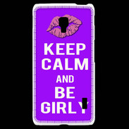 Coque LG F6 Keep Calm Girly Violet